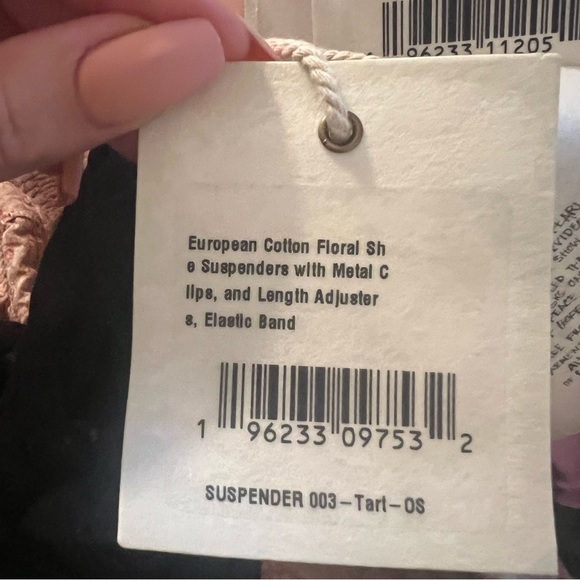 Magnolia Pearl European Cotton Floral SHAE Suspenders with Metal Clips - Picture 6 of 6